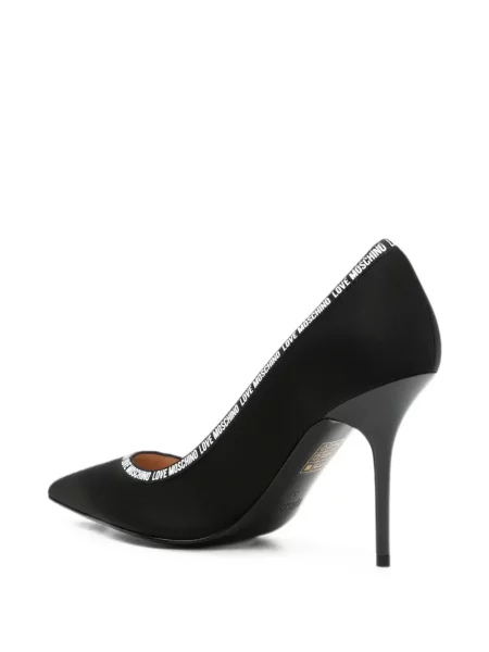Pantofi cu toc Love Moschino cu autograf negru