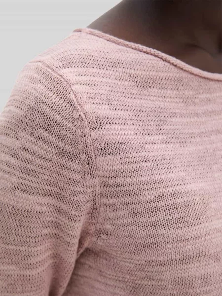 Sweter w kroju slim fit z mieszanki bawełny i lnu Marc O'polo różowy