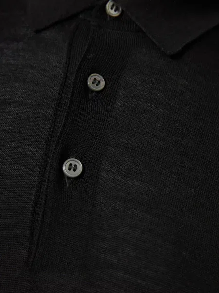 Lung tricou polo Gran Sasso negru