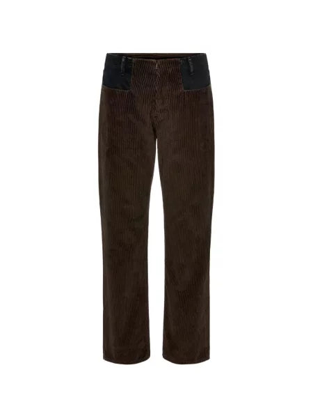 Blugi drepți Maison Margiela de catifea cord maro