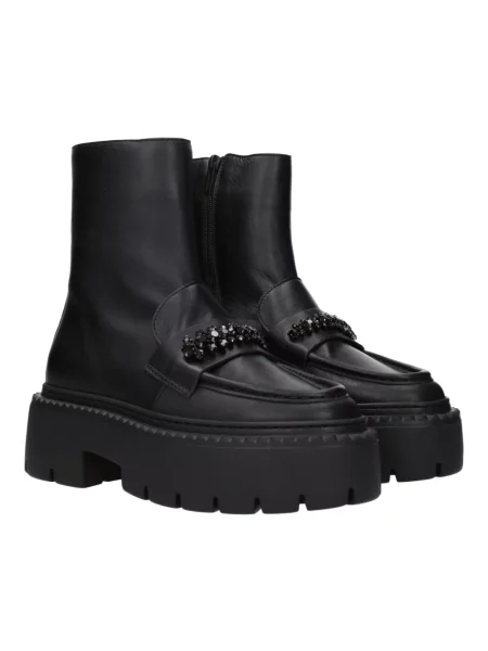 Buty do kostki Jimmy Choo skórzane bez obcasa czarne