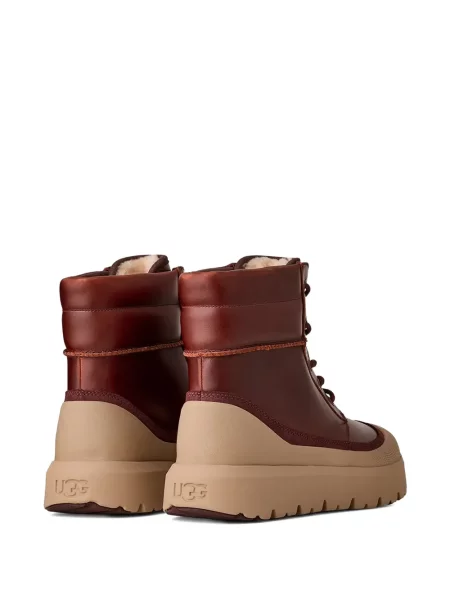 Botine Ugg cu șireturi din dantelă maro