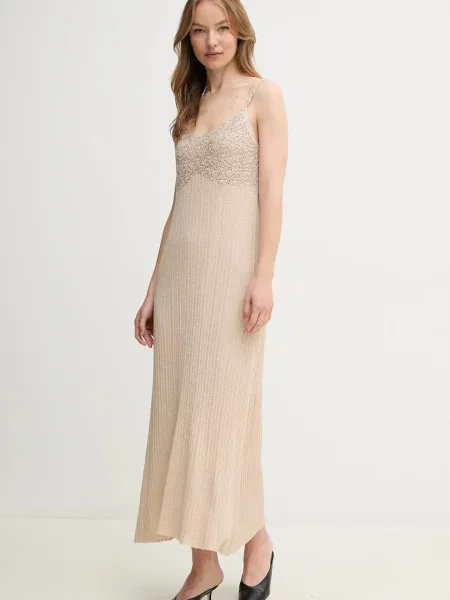 Haljina Hoss Intropia maxi širi se prema dolje bež