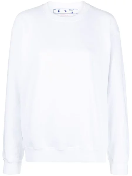 Hanorac Off-white cu dungi cu imagine alb