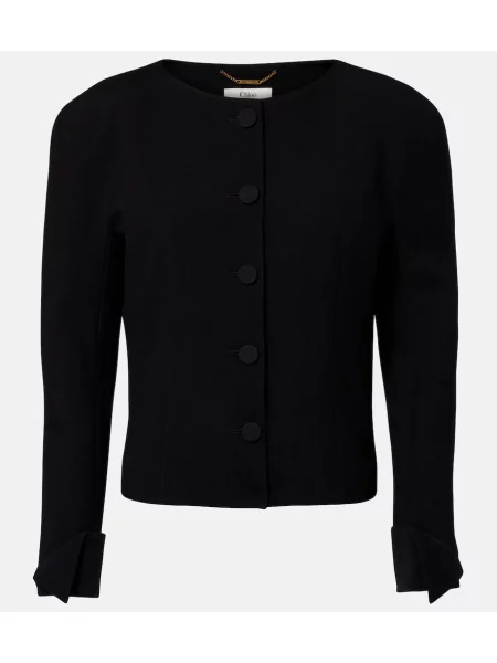Cardigan Chloé de lână negru