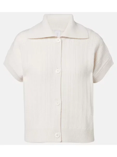 Tricou polo Eleventy de lână alb