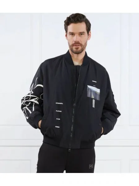 HUGO Geacă bomber | Oversize fit negru