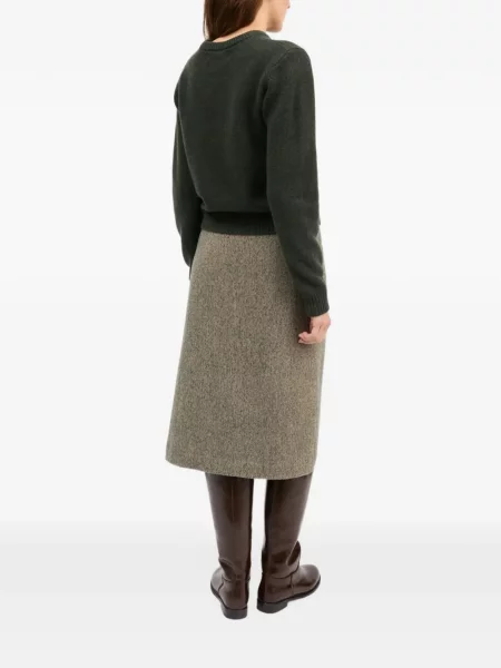 Pulover Skall Studio cu decolteu rotund verde