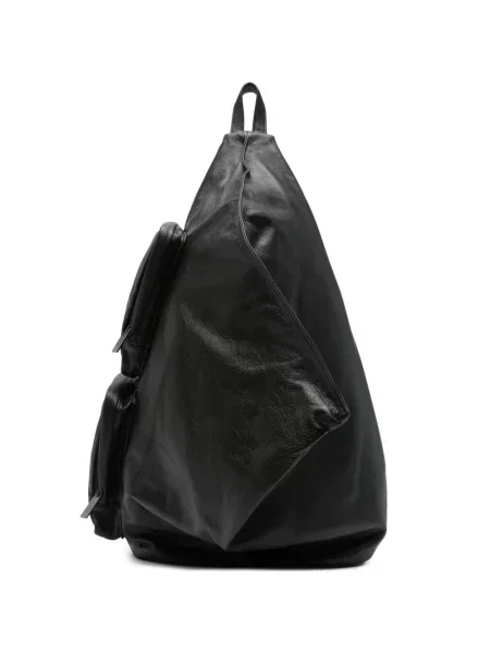 Kožni asimetrični ruksak Yohji Yamamoto crna