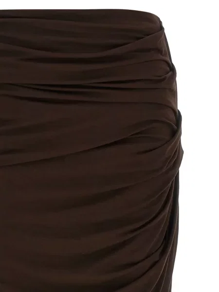 Maksi udrapować spódnica maxi Entire Studios brązowa