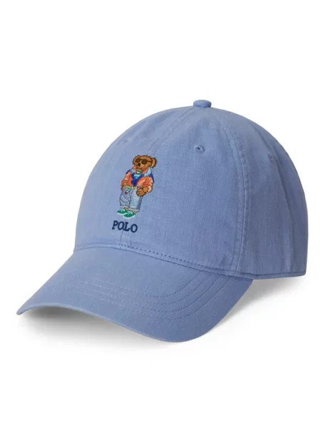 Polo Ralph Lauren czapka z daszkiem lniana niebieska