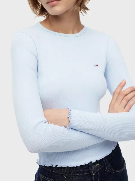 Лонгслів Tommy Jeans блакитний