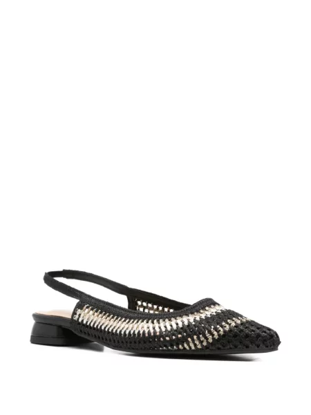 Pantofi cu toc Keys slingback cu bretele negru