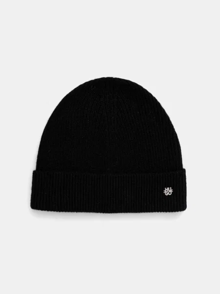 Czapka beanie z czystego kaszmiru model ‘XAMIROH’ Hugo czarna