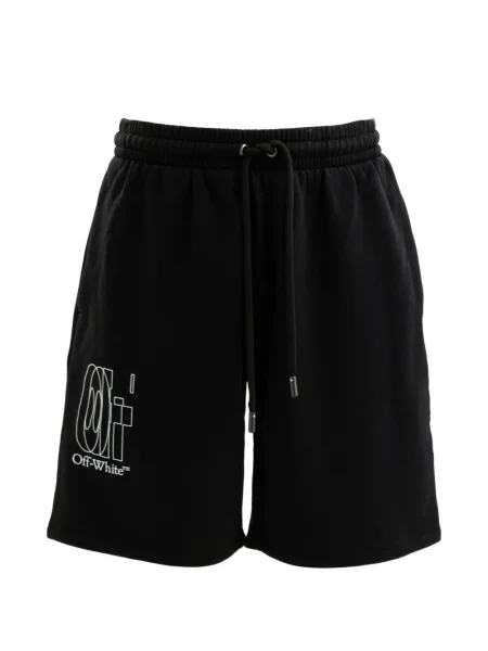 Pantaloni scurți Off-white cu autograf alb