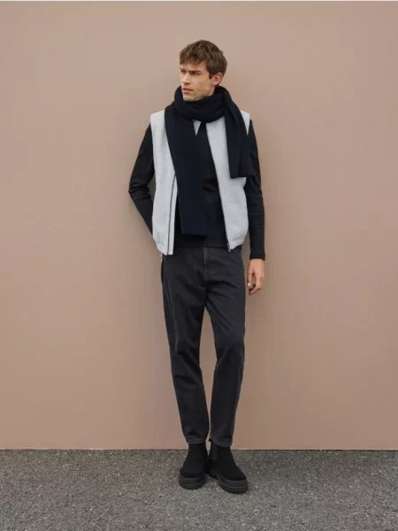 Reserved Жилет з домішкою вовни світло-сірий сірий