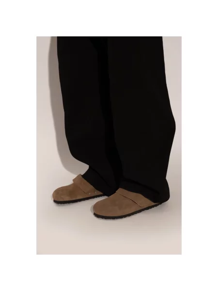 Klapki Birkenstock skórzane brązowe