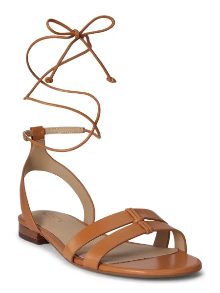 Kožené sandále Lauren Ralph Lauren Paloma hnedá