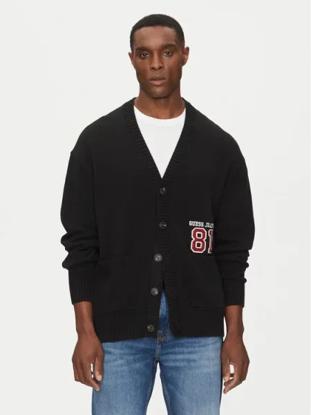 Pletena jopica Guess Jeans črna