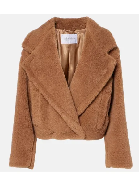 Svilen plišasti plašč Max Mara rjava