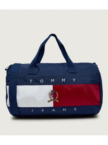 Tommy Jeans Hétvégi táska Tjm Archive Duffle Sötétkék fehér