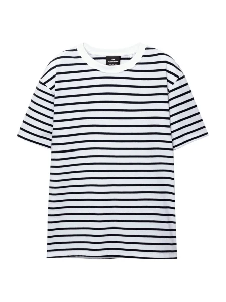 Pull&Bear Tricou albastru închis alb