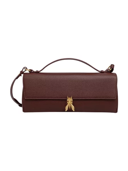 Patrizia Pepe torebka crossbody skórzana brązowa
