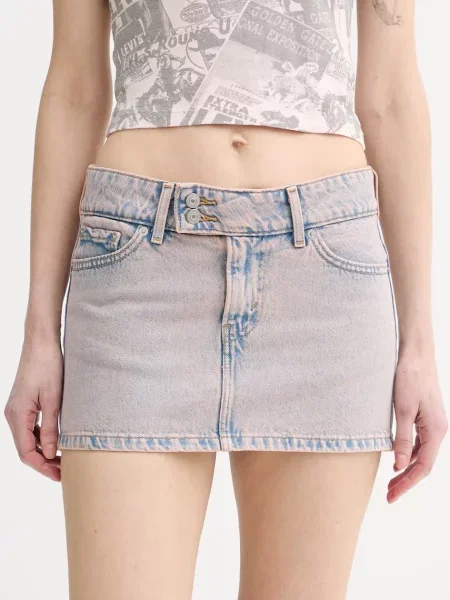 Levi's spódnica jeansowa SUPERLOW MINI różowa