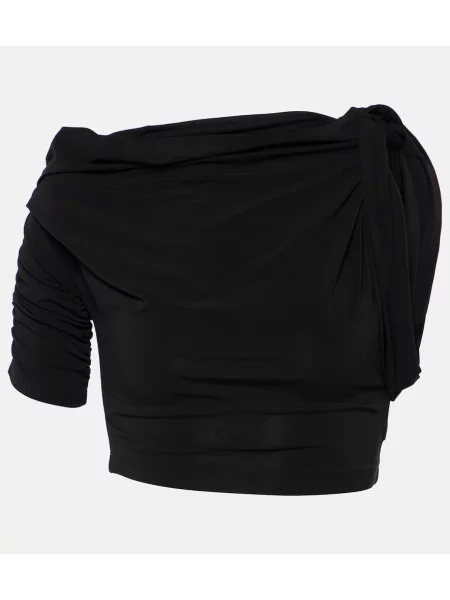 Top Jacquemus din jerseu negru