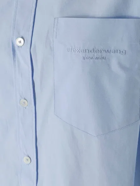 Cămașă Alexander Wang cu broderie albastru
