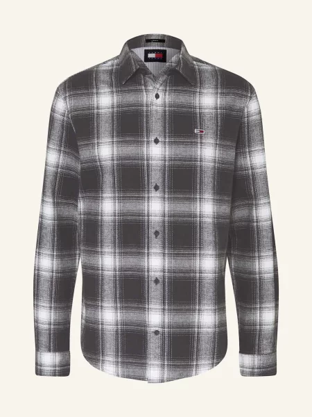 Koszula casualowa z wyhaftowanym logo Tommy Jeans czarna