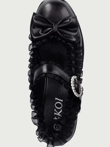 Koi Footwear körömcipő Tira Ruffle Mary Janes fekete
