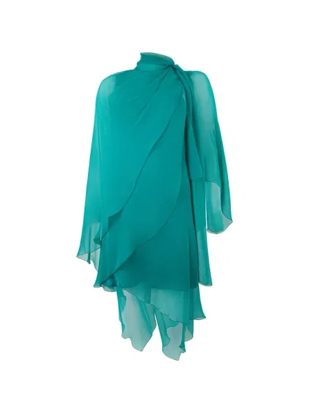 Rochie mini Alberta Ferretti asimetrică albastru
