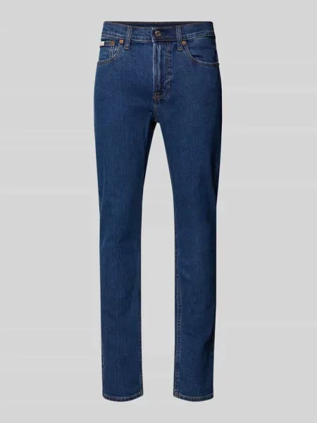 Jeansy o kroju slim fit z 5 Calvin Klein Jeans niebieskie