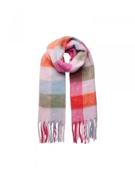 PIECES Šal PCBEA svijetloplava / maslinasta / ciglasto / pastelno roza crvena