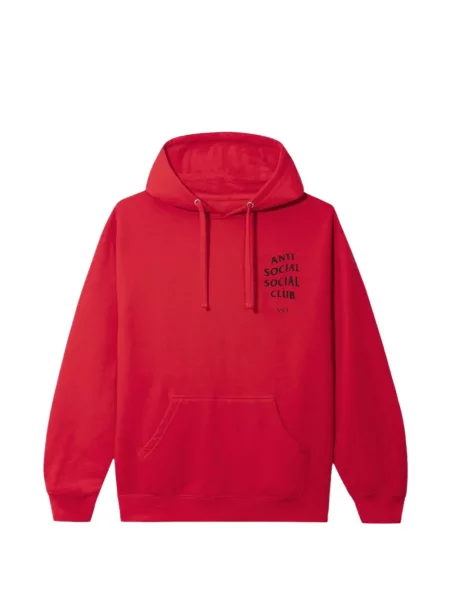 Mikina s kapucí Anti Social Social Club s potiskem červená
