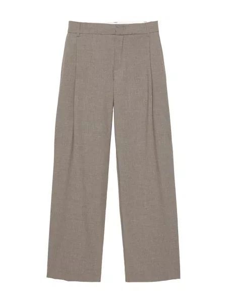 Pull&Bear Kalhoty se sklady v pase šedobéžová