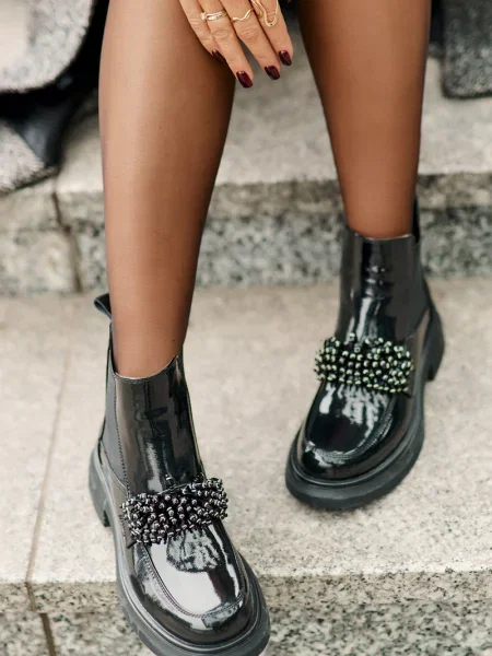 Kožne gležnjače Evento slip-on crna