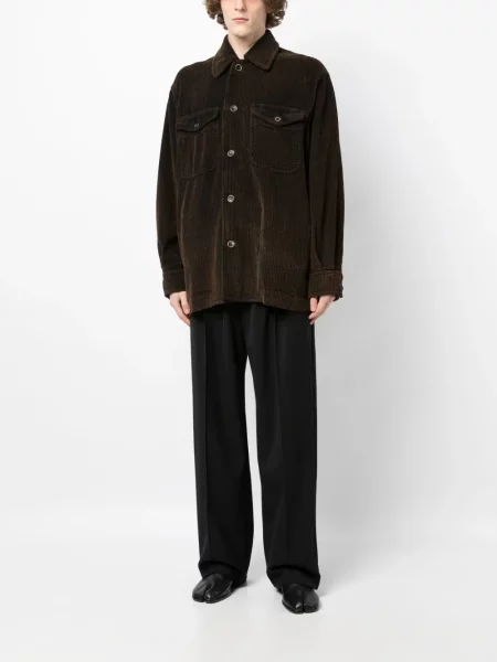 Marškinėlių tipo striukė Uma Wang kordinis velvetas ruda