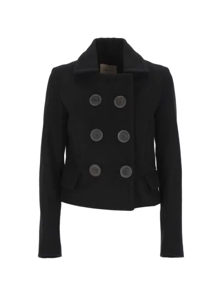 Palton Paloma Wool de lână cu două rânduri de nasturi negru