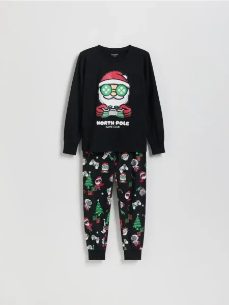 Reserved Świąteczna piżama czarny