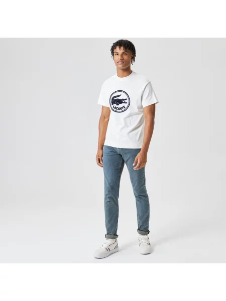Футболка Lacoste с круглым вырезом белая