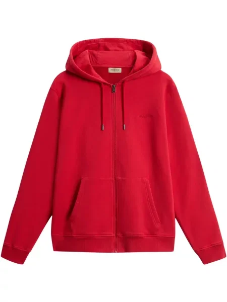 Hanorac cu glugă Woolrich din fleece roșu