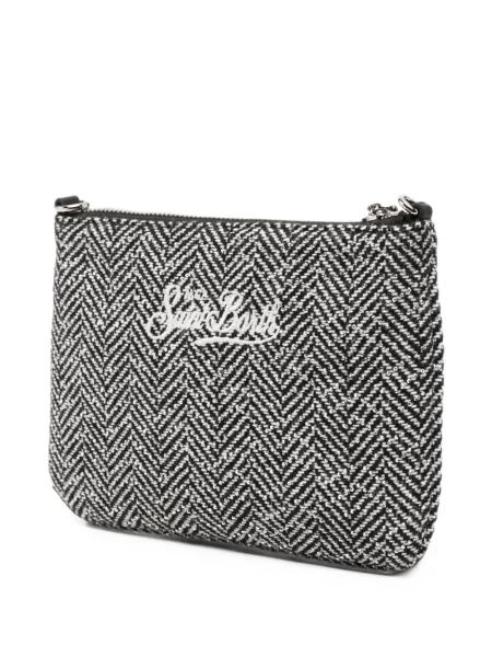 Geantă plic Mc2 Saint Barth cu model herringbone negru