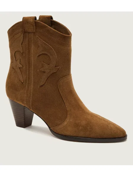Ba&sh Botine cu New Casey | piele întoarsă maro