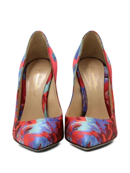 Pantofi cu toc Gianvito Rossi cu model floral cu imagine roșu