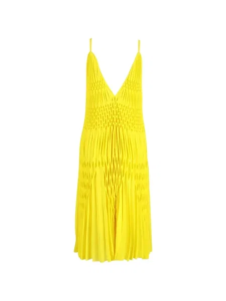 Rochie Haider Ackermann cu decolteu în V de costum galben