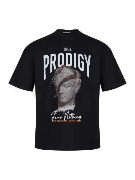 Trueprodigy Tricou Jamie gri / roșu negru