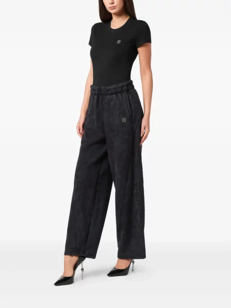 Pantaloni Philipp Plein alergare negru