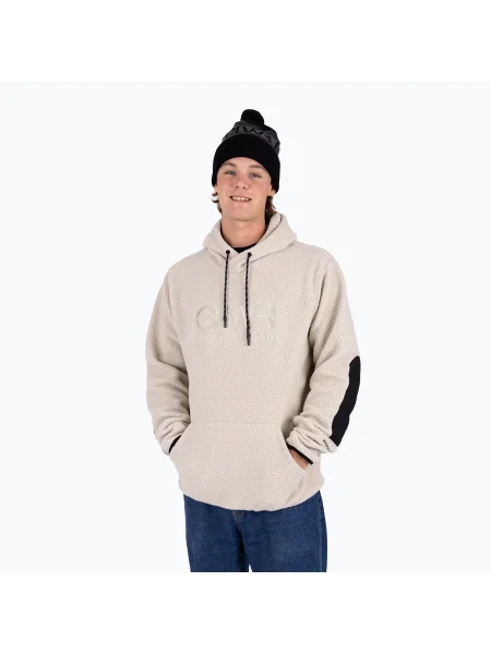 Férfi pulóver Colourwear Teddy Hood light beige. Méret: M bézs